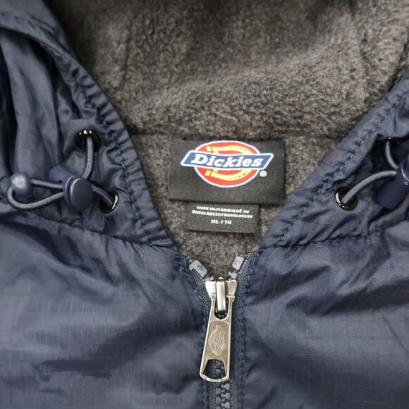 Dickies Mens Fleece Lined Hooded Jacket XL Navy Blue Workwear Full Zip NWT - Picture 6 of 15